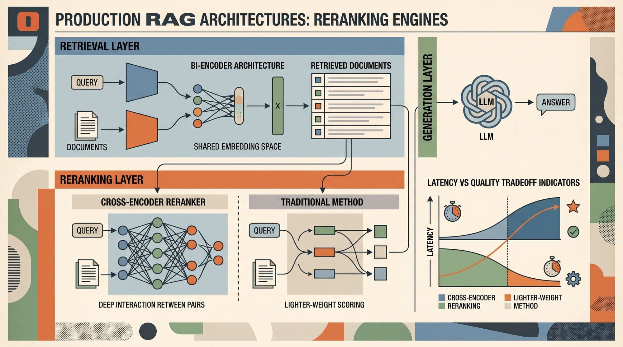 Reranking Engines in Production RAG: Comparing BGE-Reranker, Qwen3-Reranker, Cohere Rerank, Jina, ColBERT, and FlashRank — Architecture, Latency, Quality, and Self-Hosted Economics