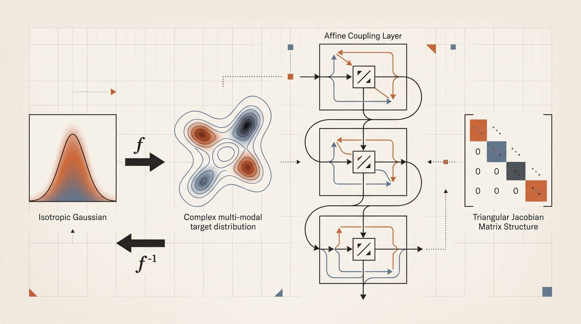 Normalizing Flows and Real NVP: How Invertible Neural Networks and Triangular Jacobians Compute Exact Log-Likelihoods