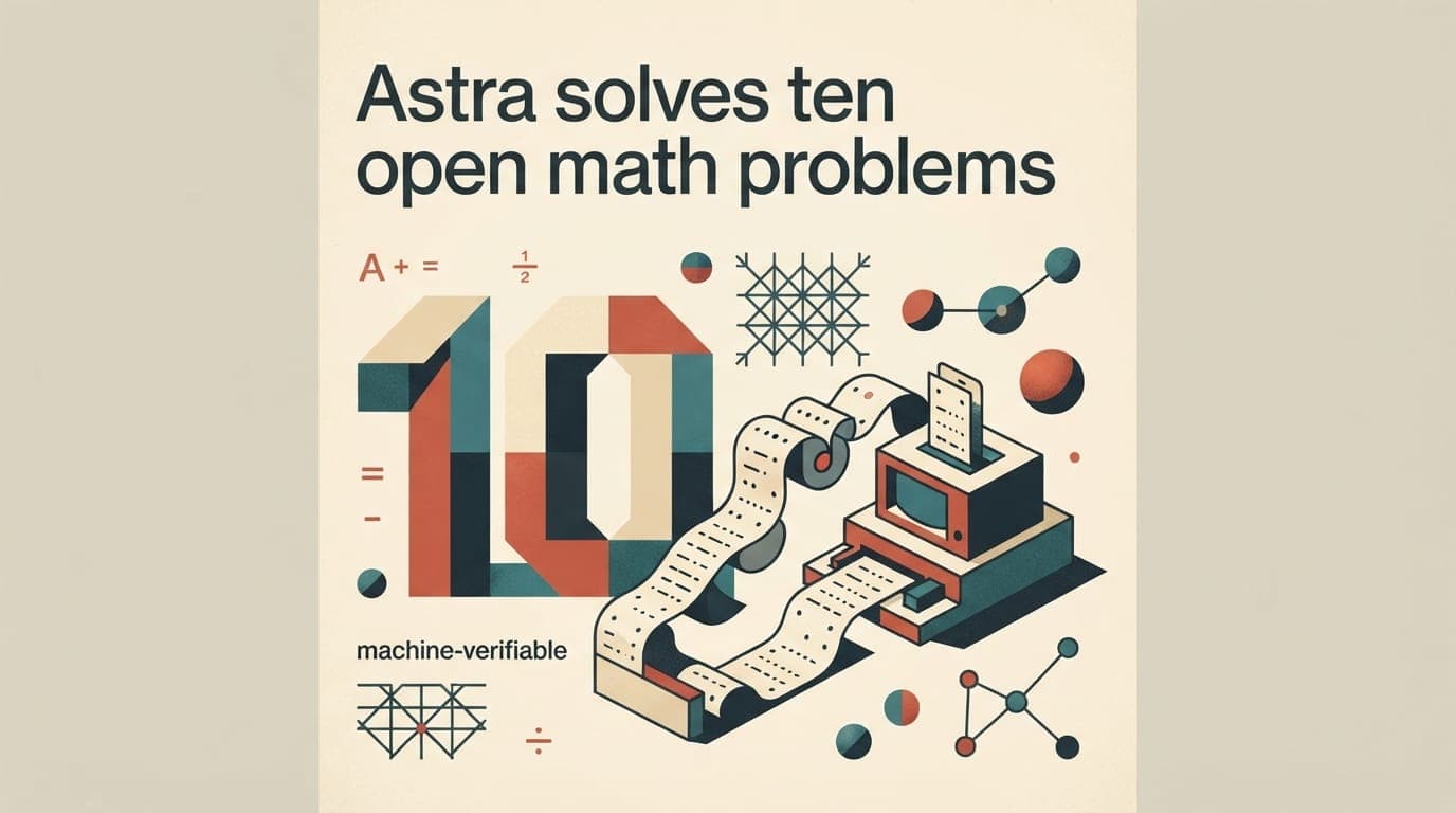 Mid-century technical illustration representing Astra and machine-checked mathematical proofs