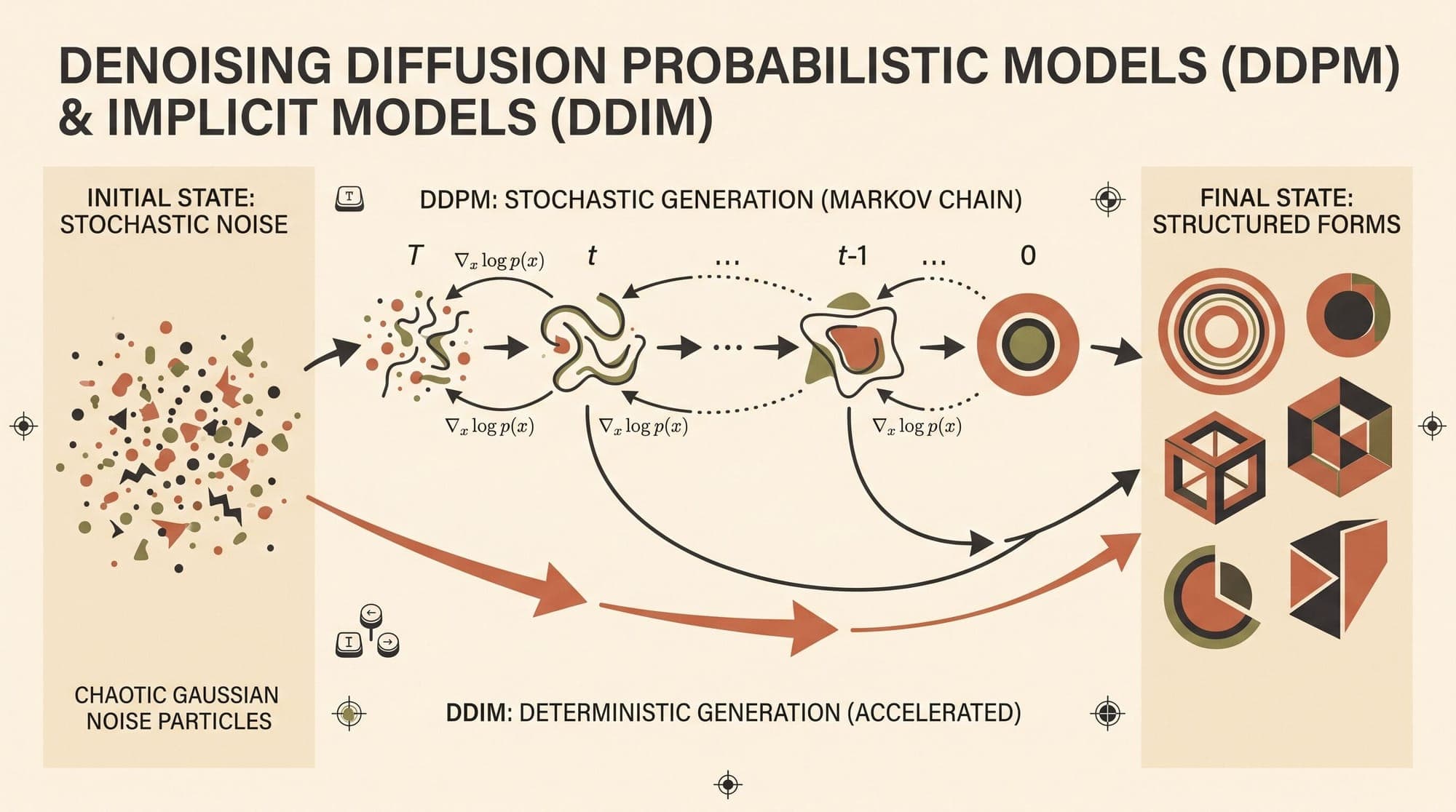 Denoising Diffusion Probabilistic Models and DDIM: Mathematical Foundations, Variance Schedules, and Fast Deterministic Sampling
